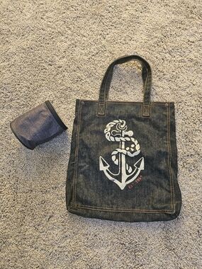 Dark Denim GAP Anchor Tote Bag - Navy Blue